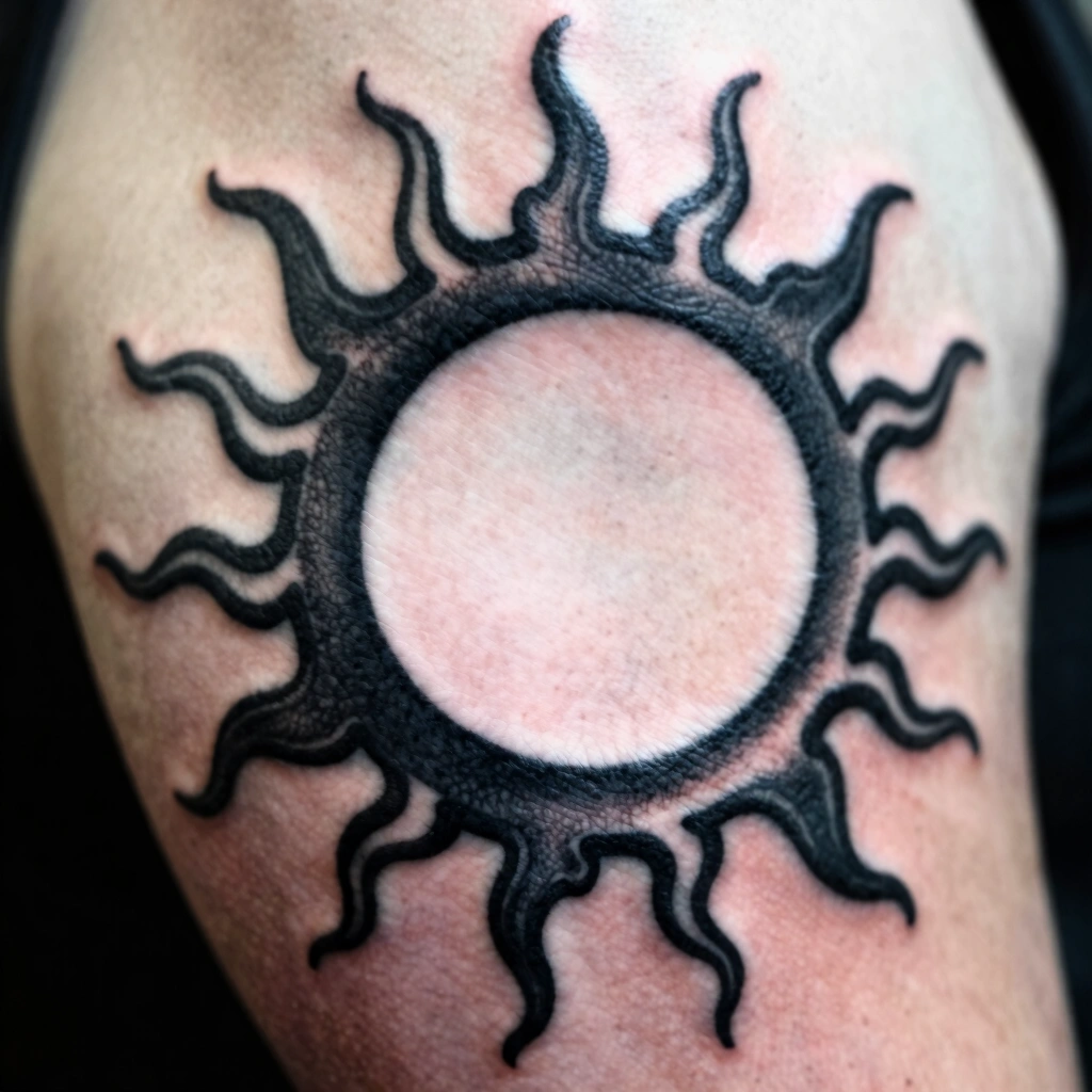 Blackwork Sun and Moon Duo