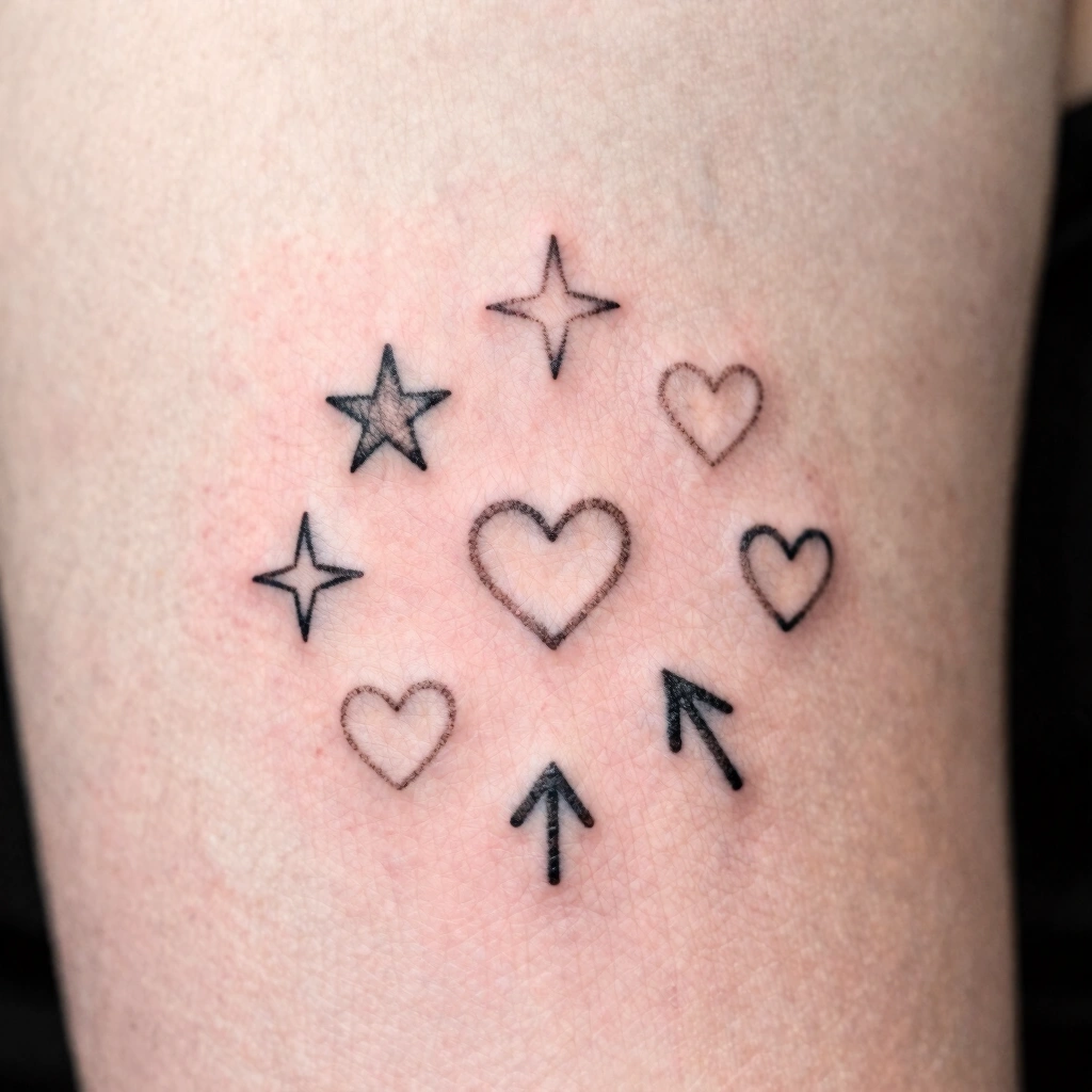 Tiny Symbol Cluster (Stars, Hearts, Arrows)