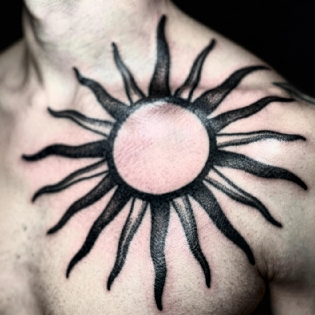 Bold Sun Rays Radiating from Shoulder Cap