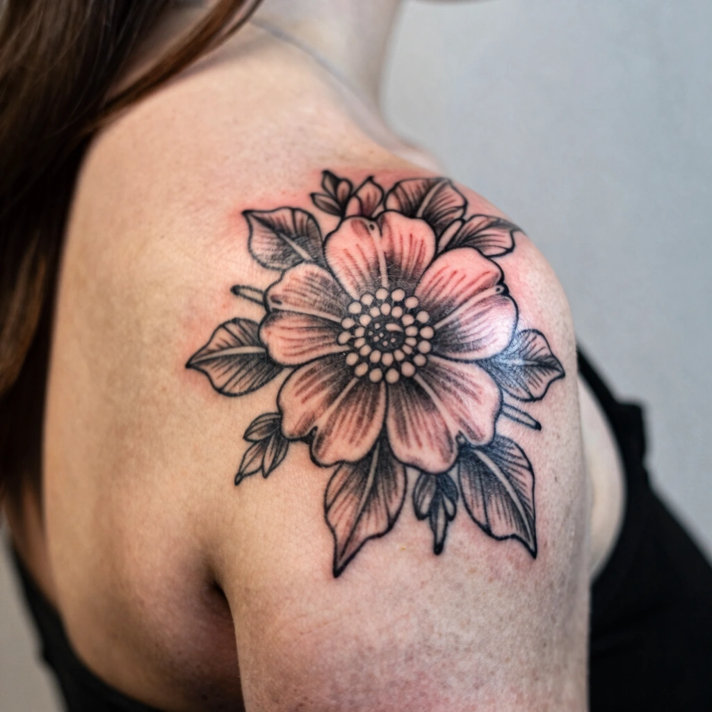 Why the Shoulder Works So Well for Floral Tattoos