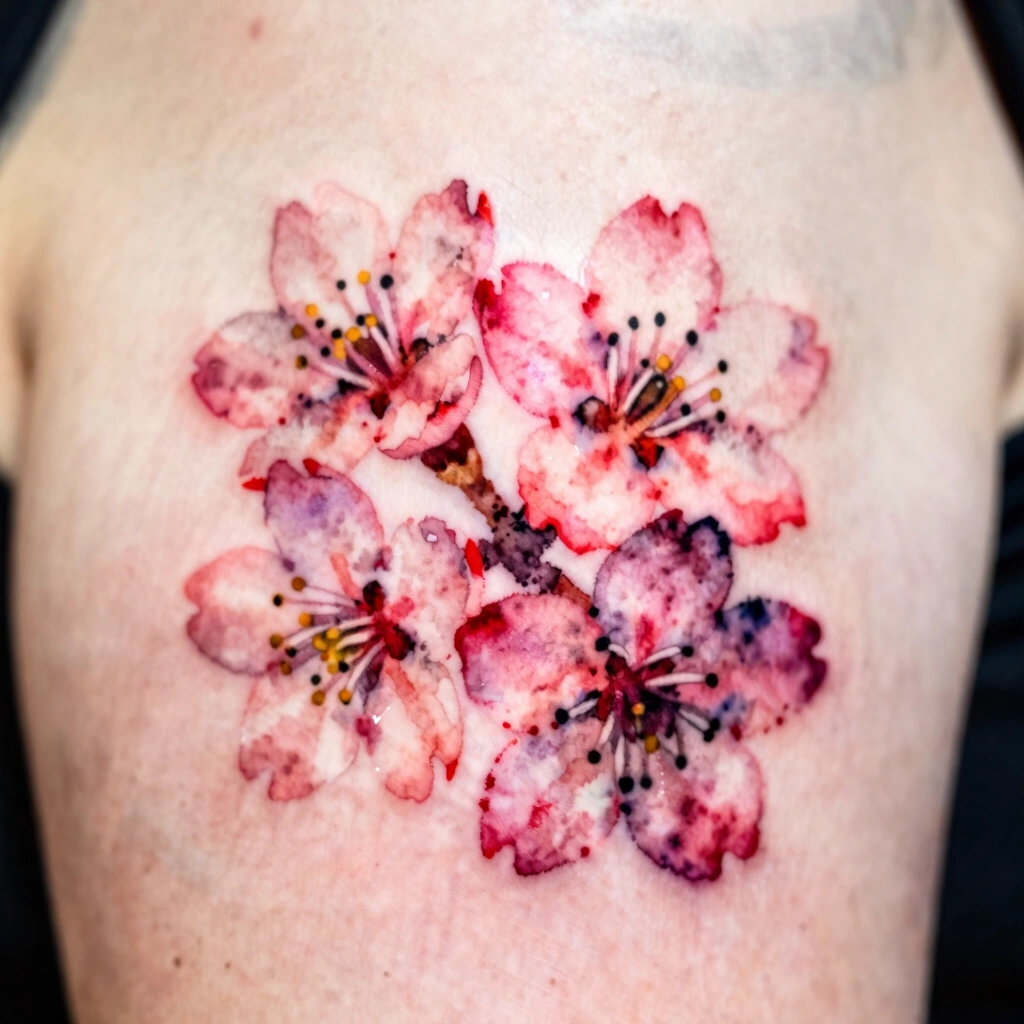 4. Watercolor Cherry Blossom Wash