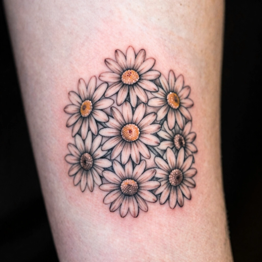 9. Single Needle Daisy Cluster