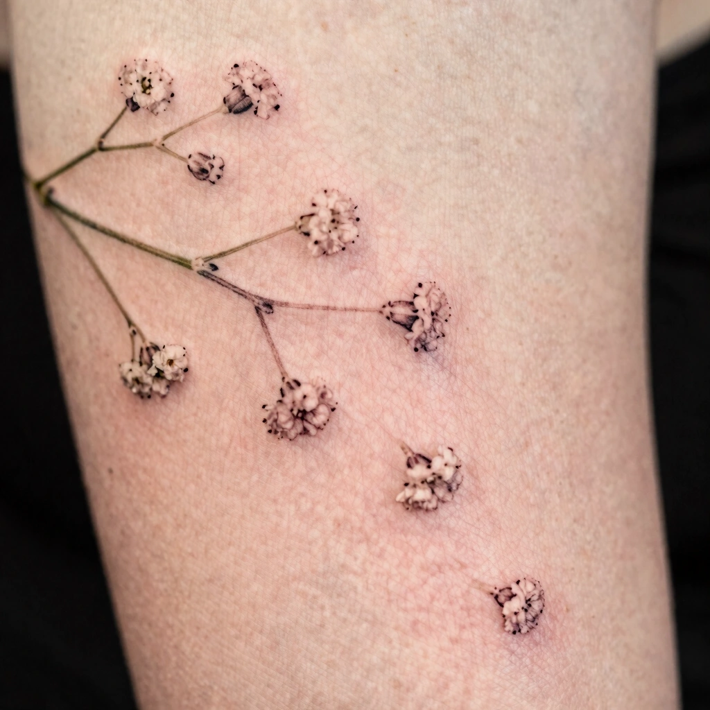 15. Baby's Breath Scatter Tattoo