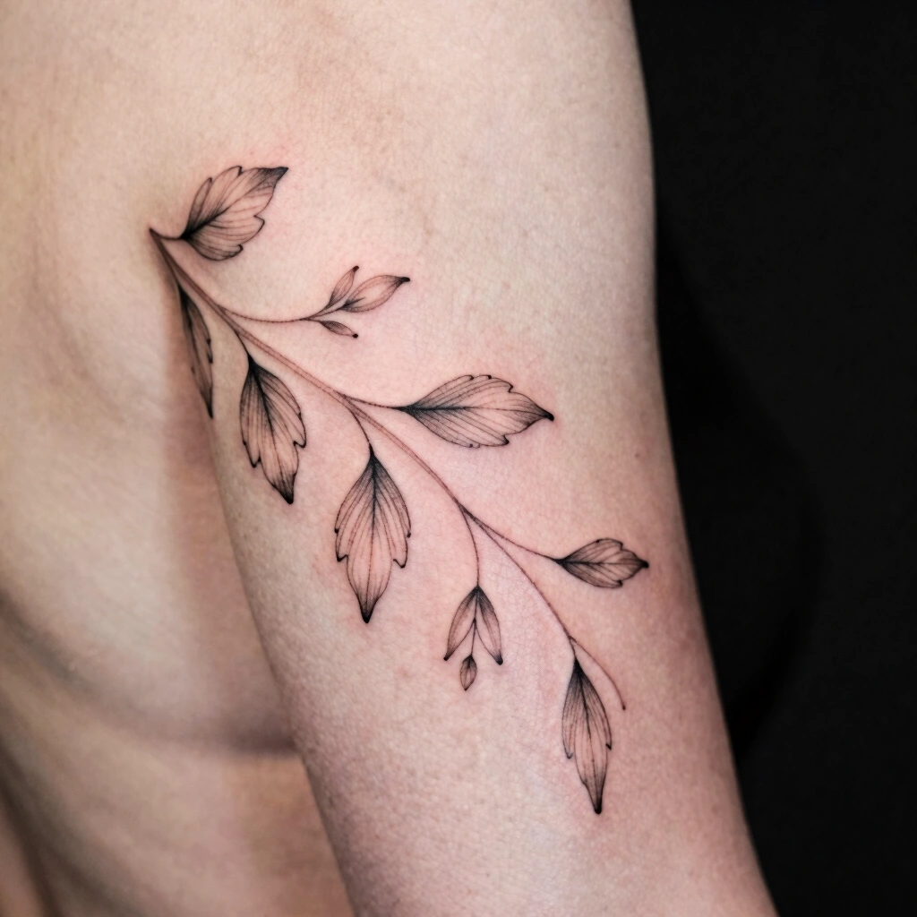 Fine-Line Floral Vine Sleeve