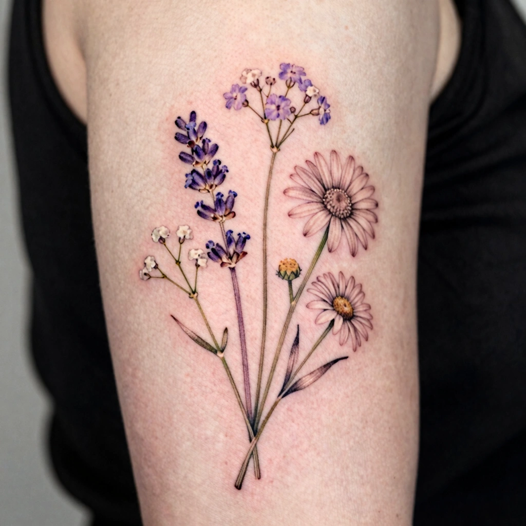 Fine-Line Wildflower Bouquet Sleeve