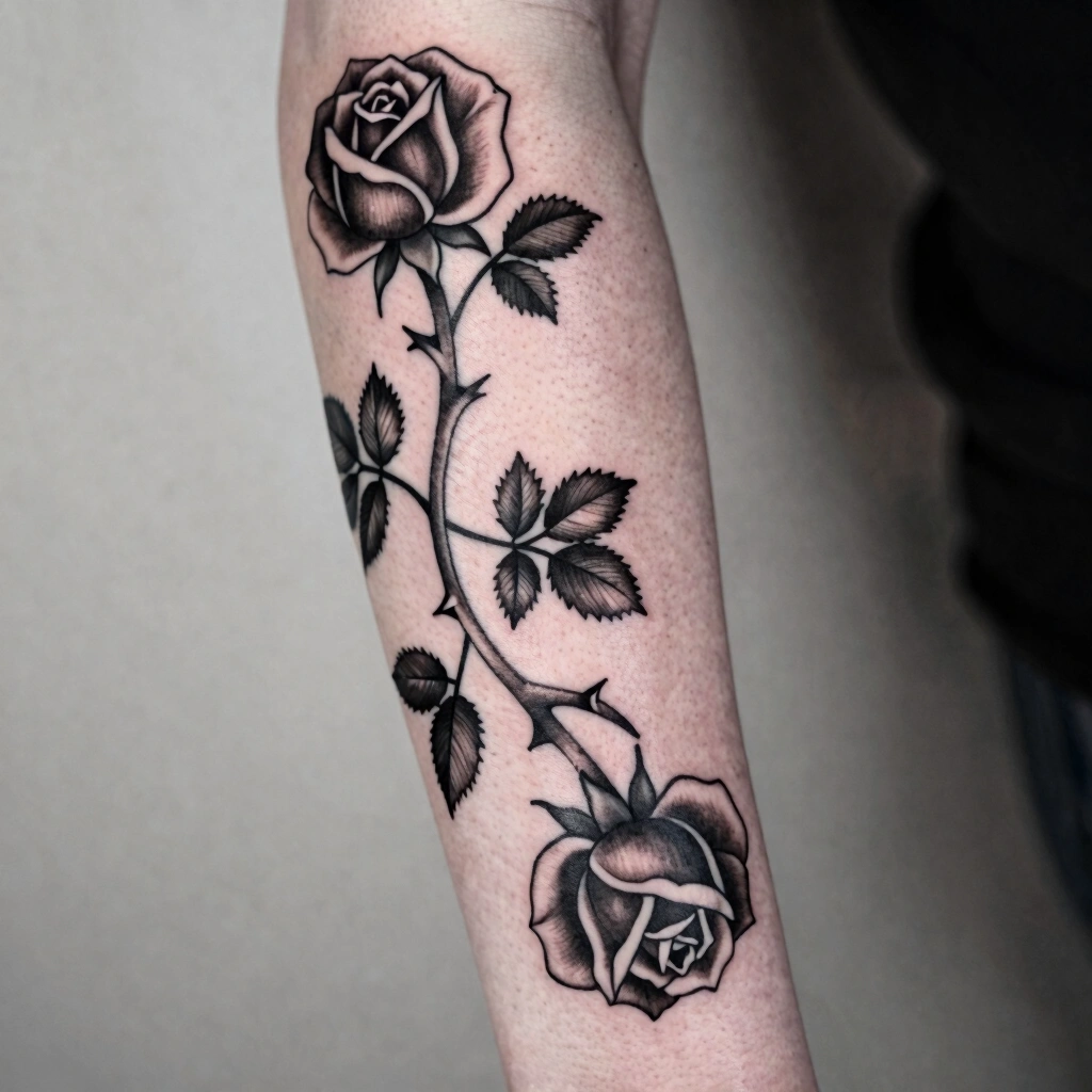 Trailing Rose Vine Sleeve