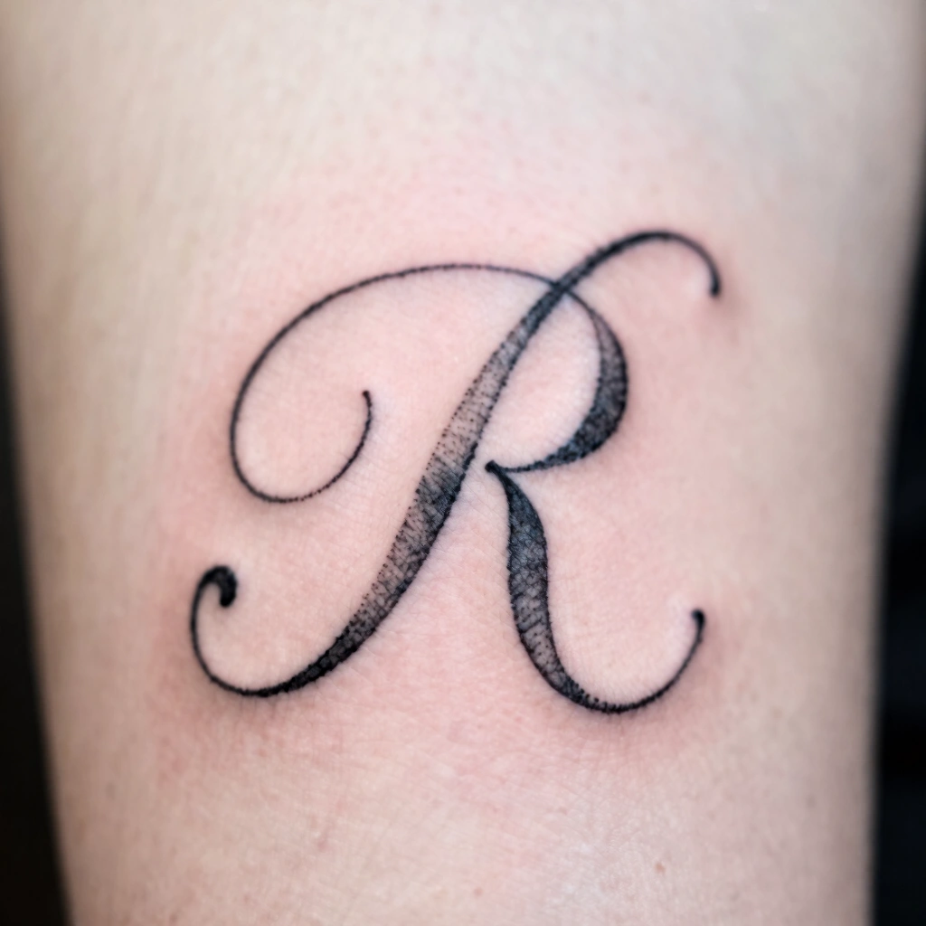 18. Fine-Line Cursive Initial