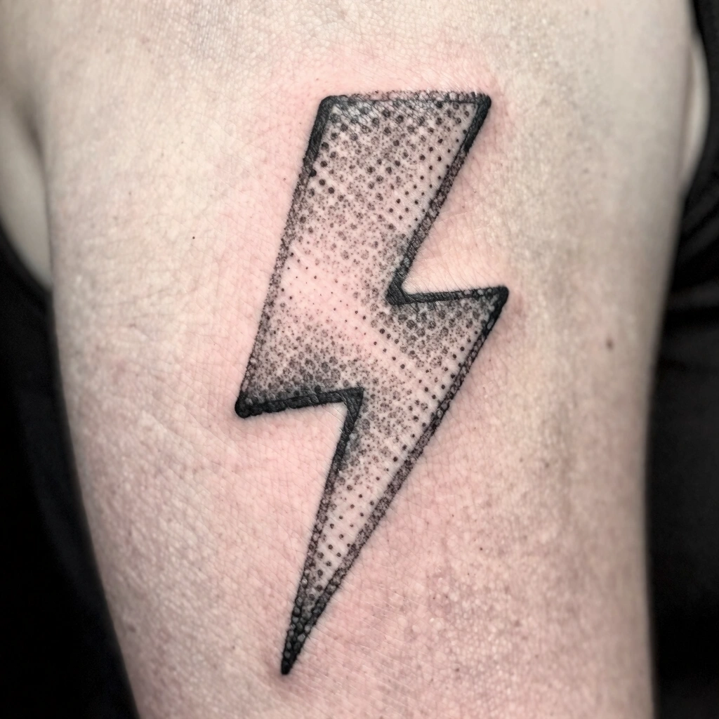 20. Dotwork Lightning Bolt