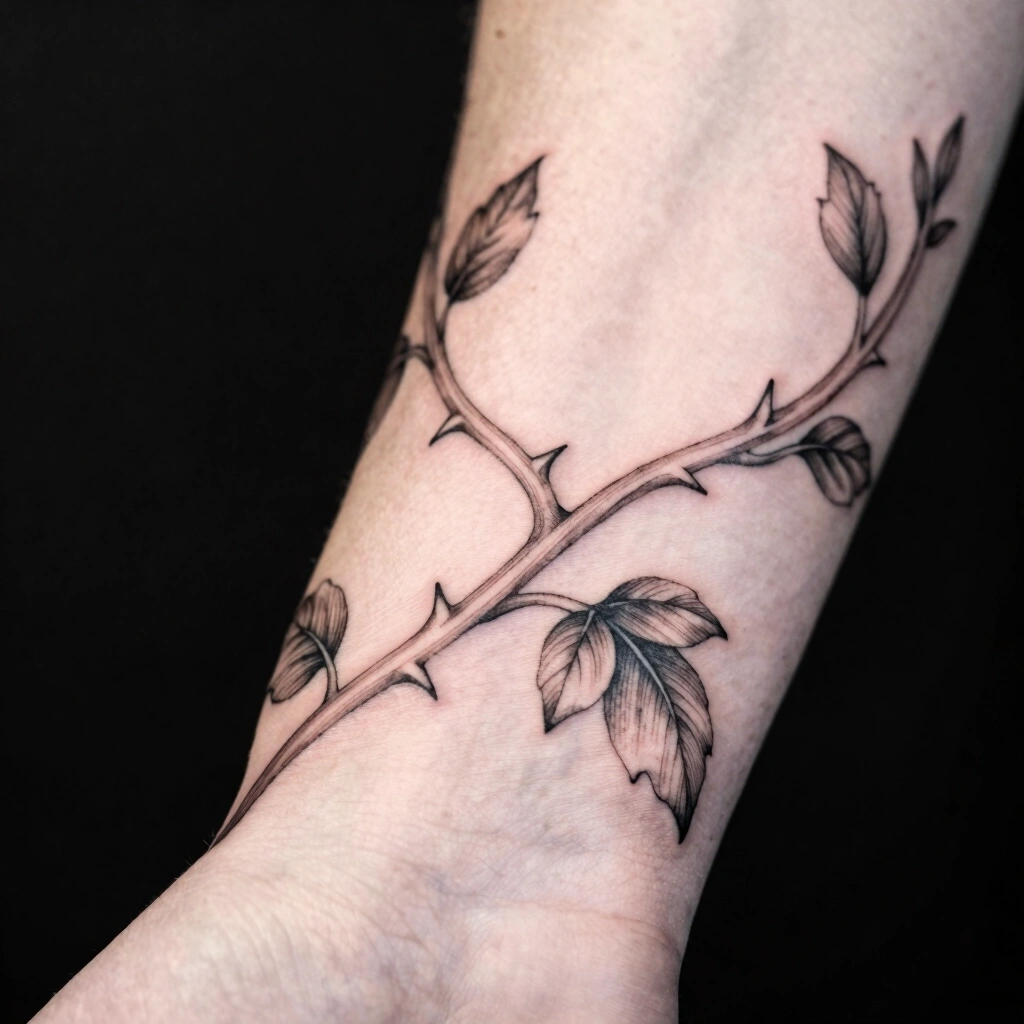12. Linework Vine Wrapping Around Wrist