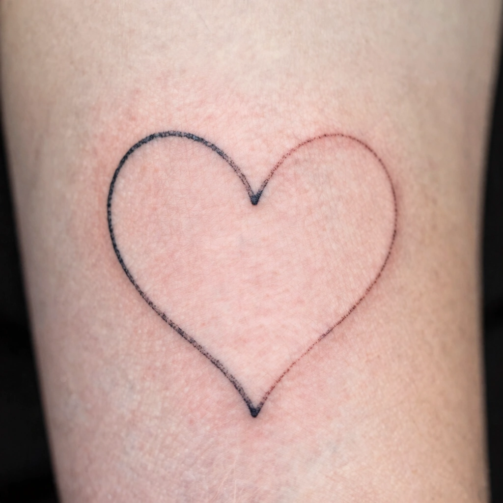 1. Matching Fine-Line Heart Outlines