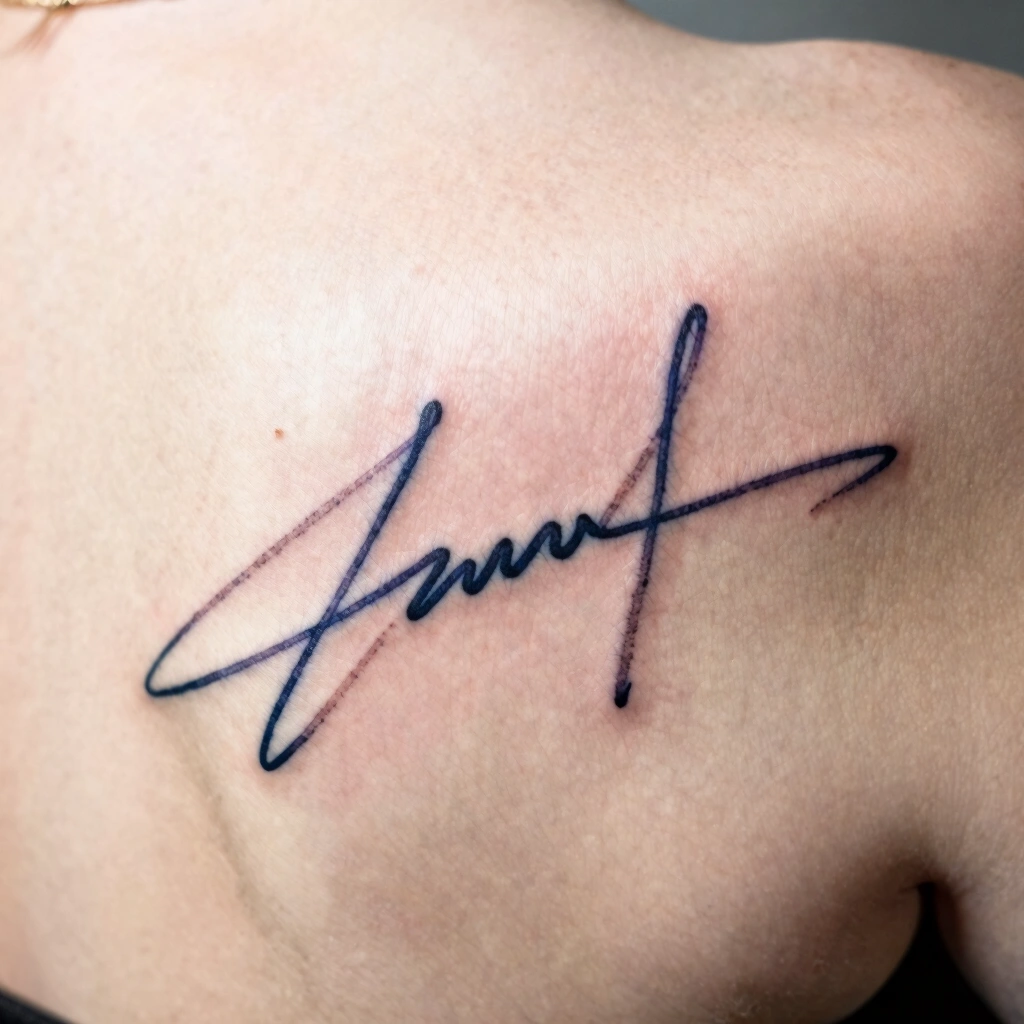 17. Custom Hand-Drawn Signature Tattoo