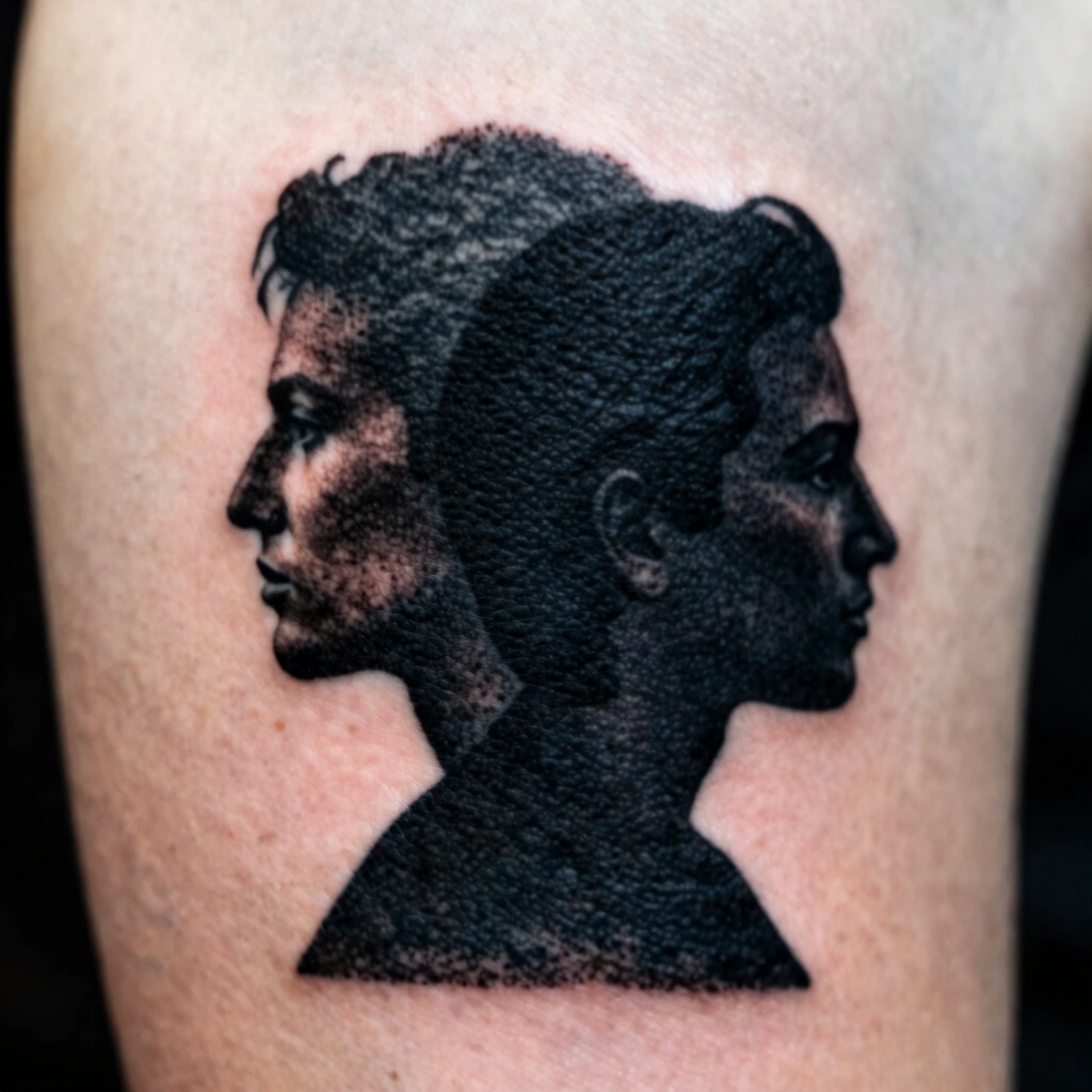 18. Layered Generational Portrait Silhouette