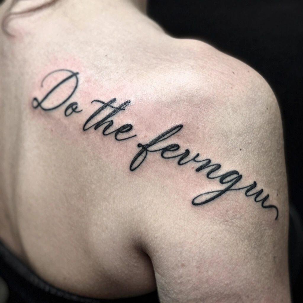 Script Quote Wrapping the Shoulder