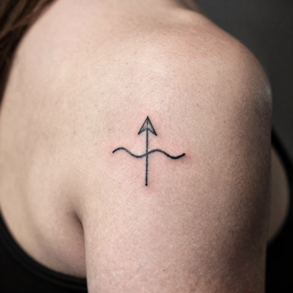 Minimalist Symbol Shoulder Tattoo