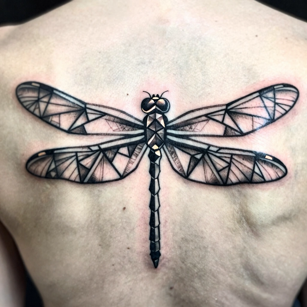 5. Geometric Dragonfly with Sacred Geometry Wings