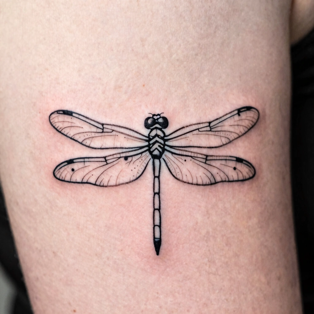 8. Minimalist Dragonfly Outline