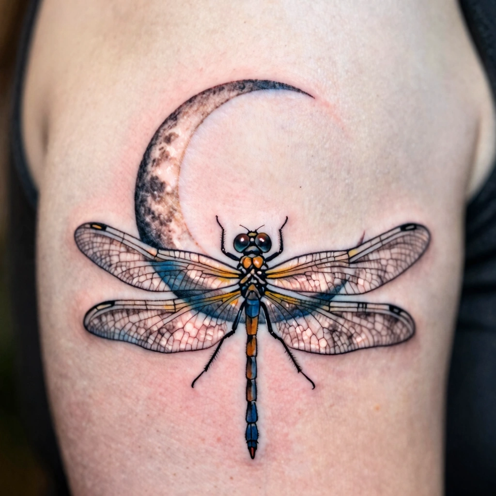 13. Dragonfly and Moon Combination