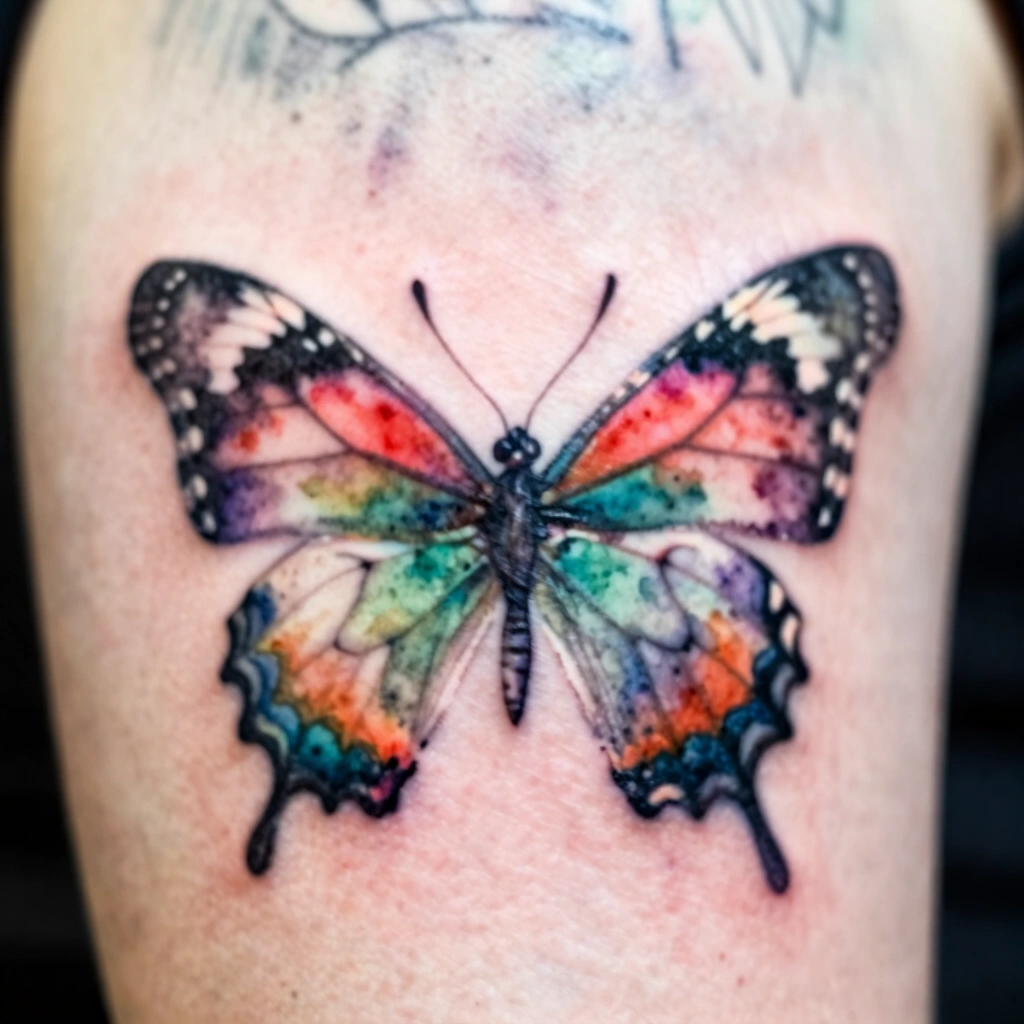 Watercolor Butterfly Tattoo