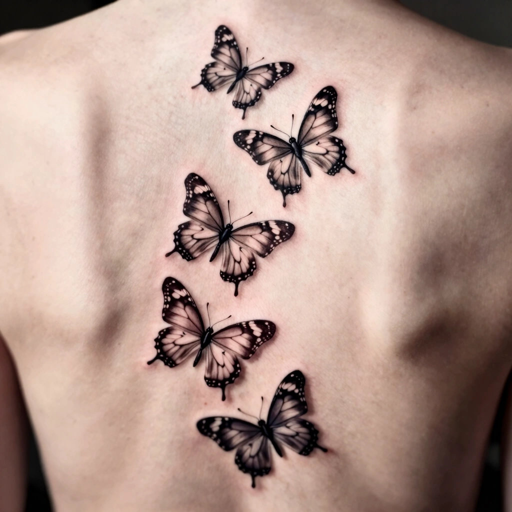 Butterfly Spine Tattoo