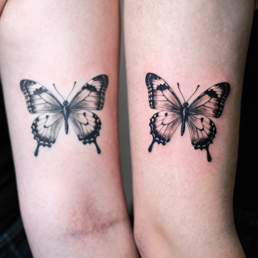 Matching Butterfly Tattoos For Friends Or Sisters