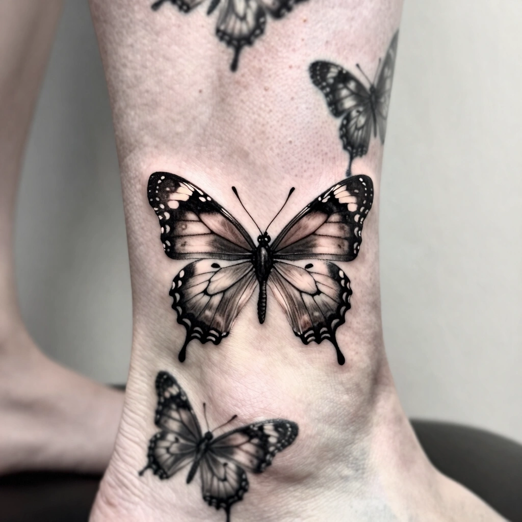 Butterfly Ankle Tattoo
