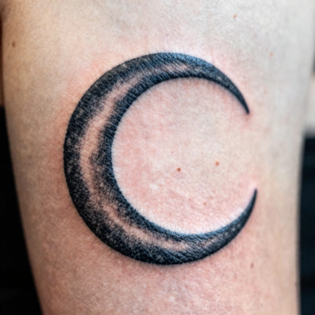 4. Bold Blackwork Sun or Moon Symbol