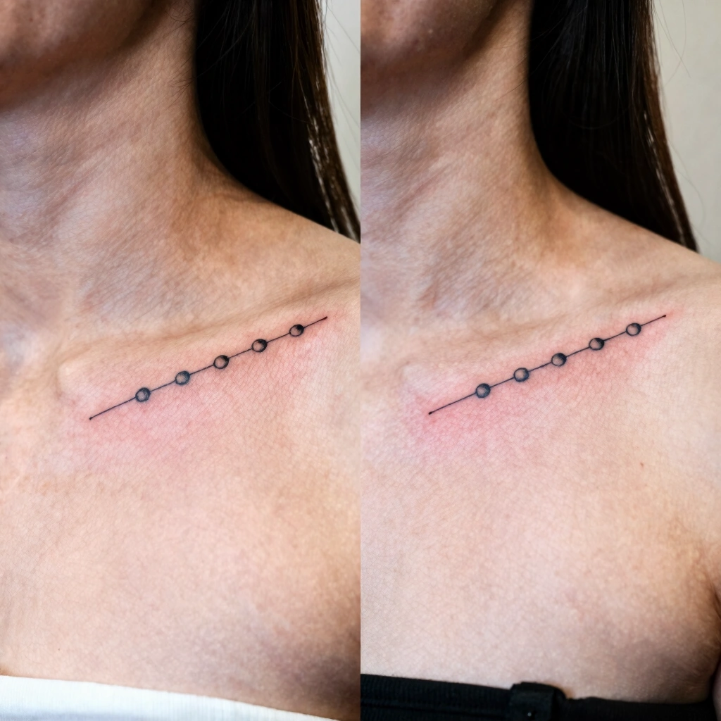 8. Matching Collar Bone Tattoos for Friends or Sisters