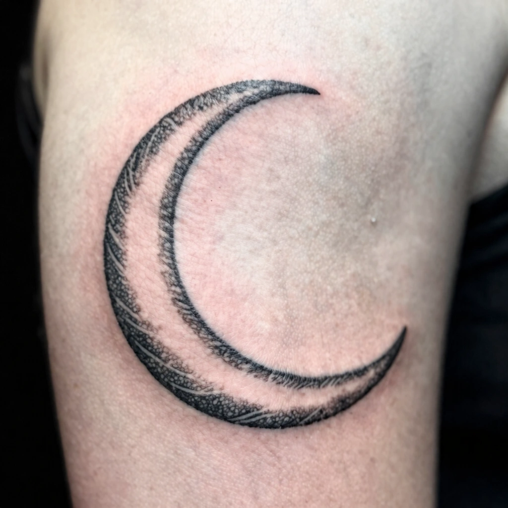 9. Negative Space Crescent Design