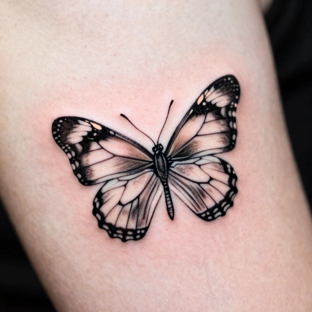 13. Fine-Line Butterfly in Flight