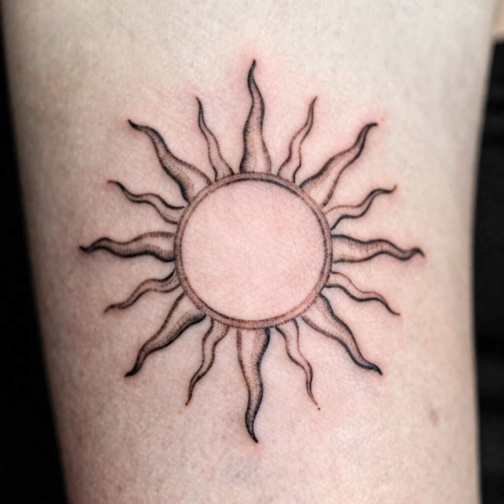 16. Fine-Line Sun with Rays