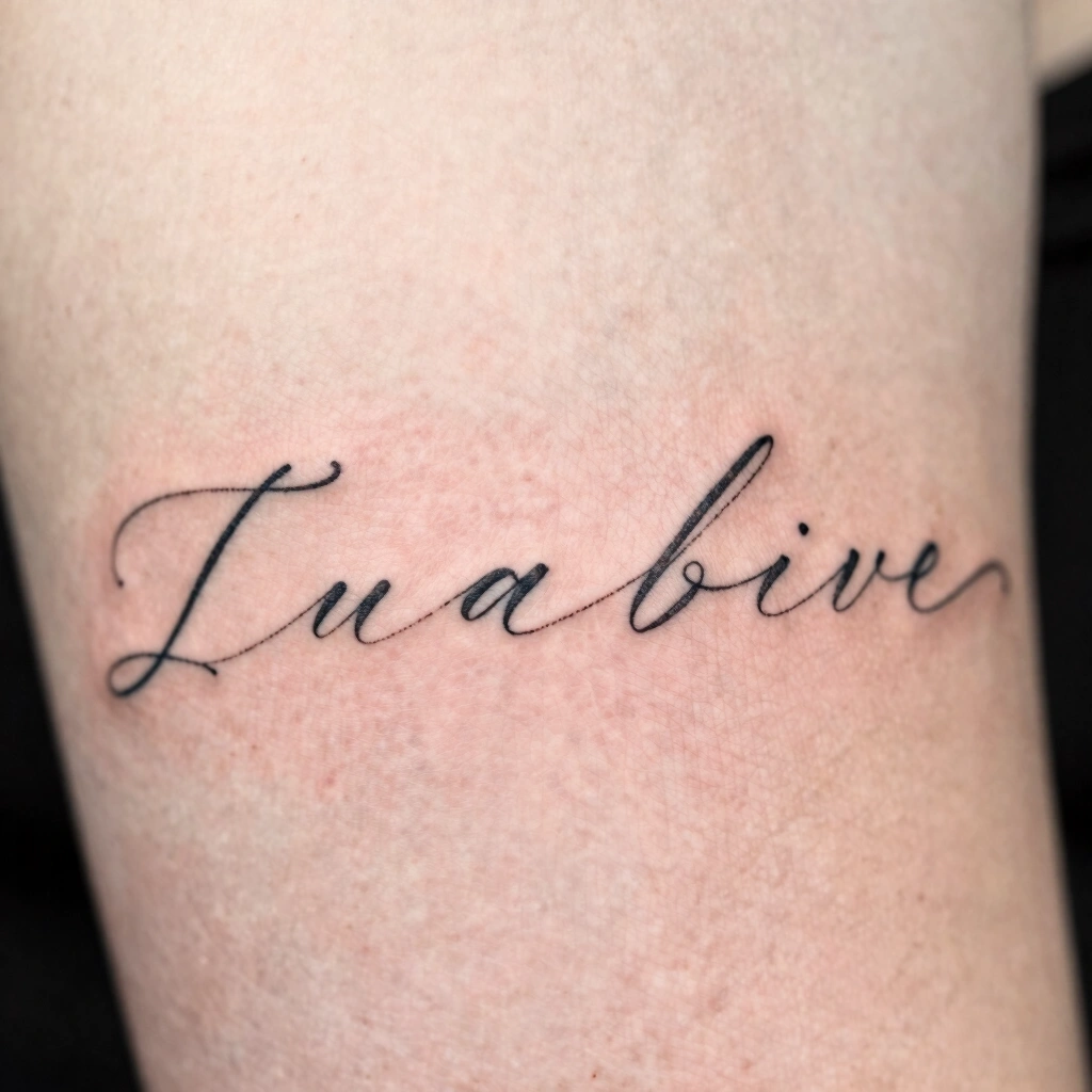 7. Delicate Script Tattoo