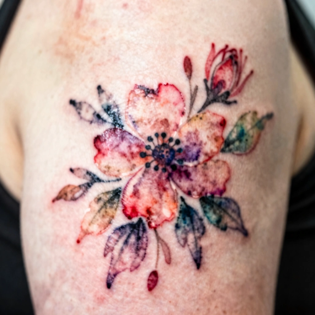 8. Watercolor-Style Floral Accent
