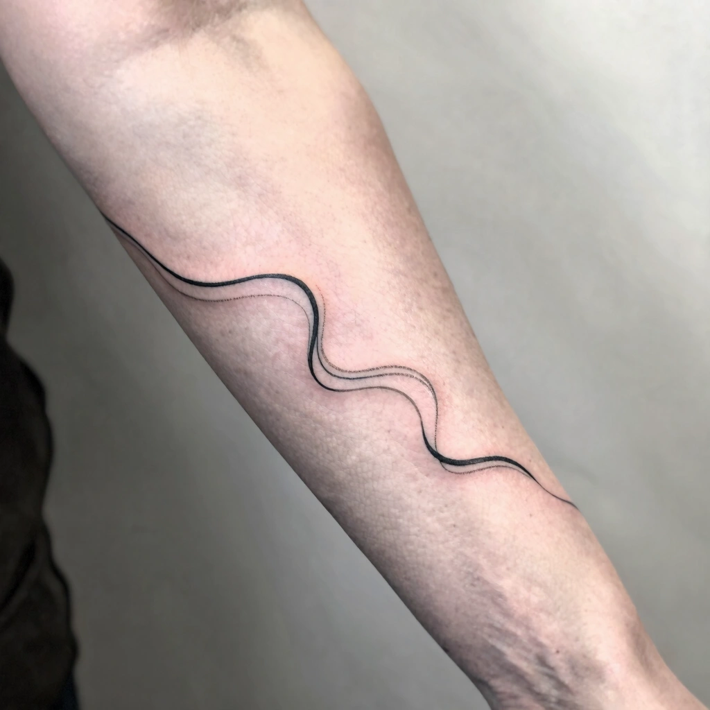 13. Abstract Line Wave on the Forearm