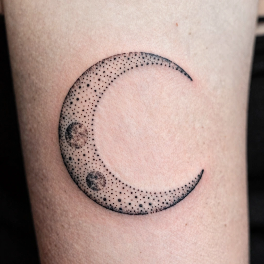 2. Minimalist Dotwork Moon Phases
