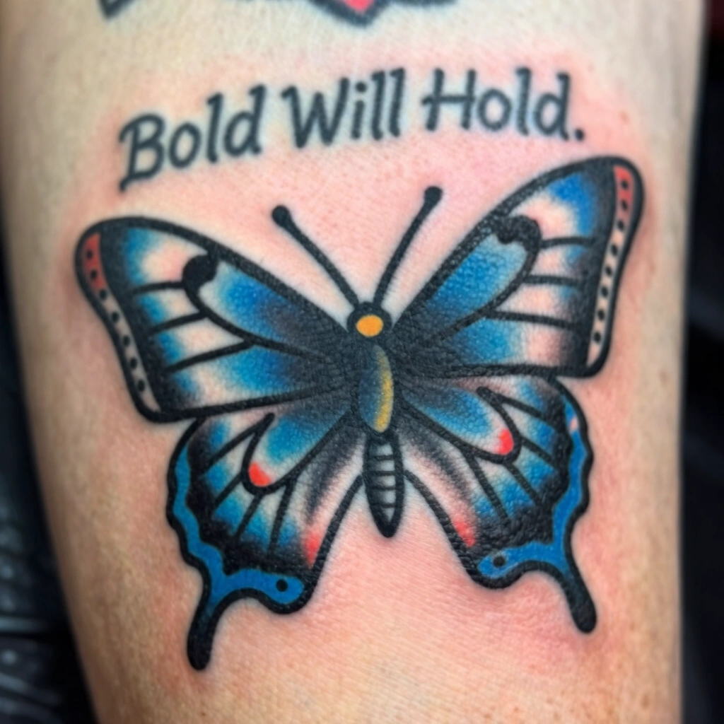 4. Bold Traditional (Americana) Blue Butterfly