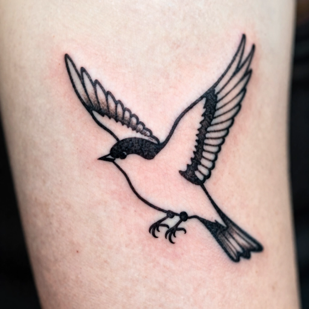 10. Fine-Line Bird in Flight