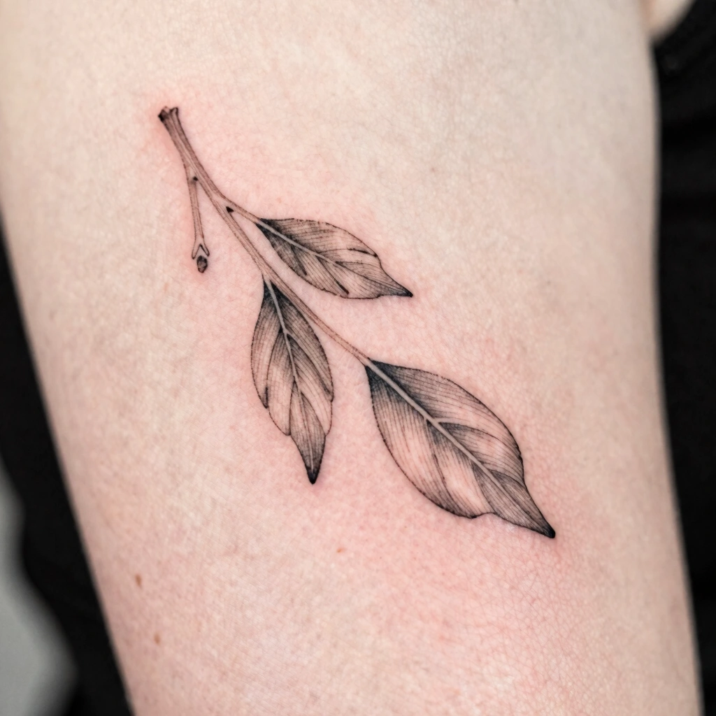 17. Fine-Line Leaf Sprig
