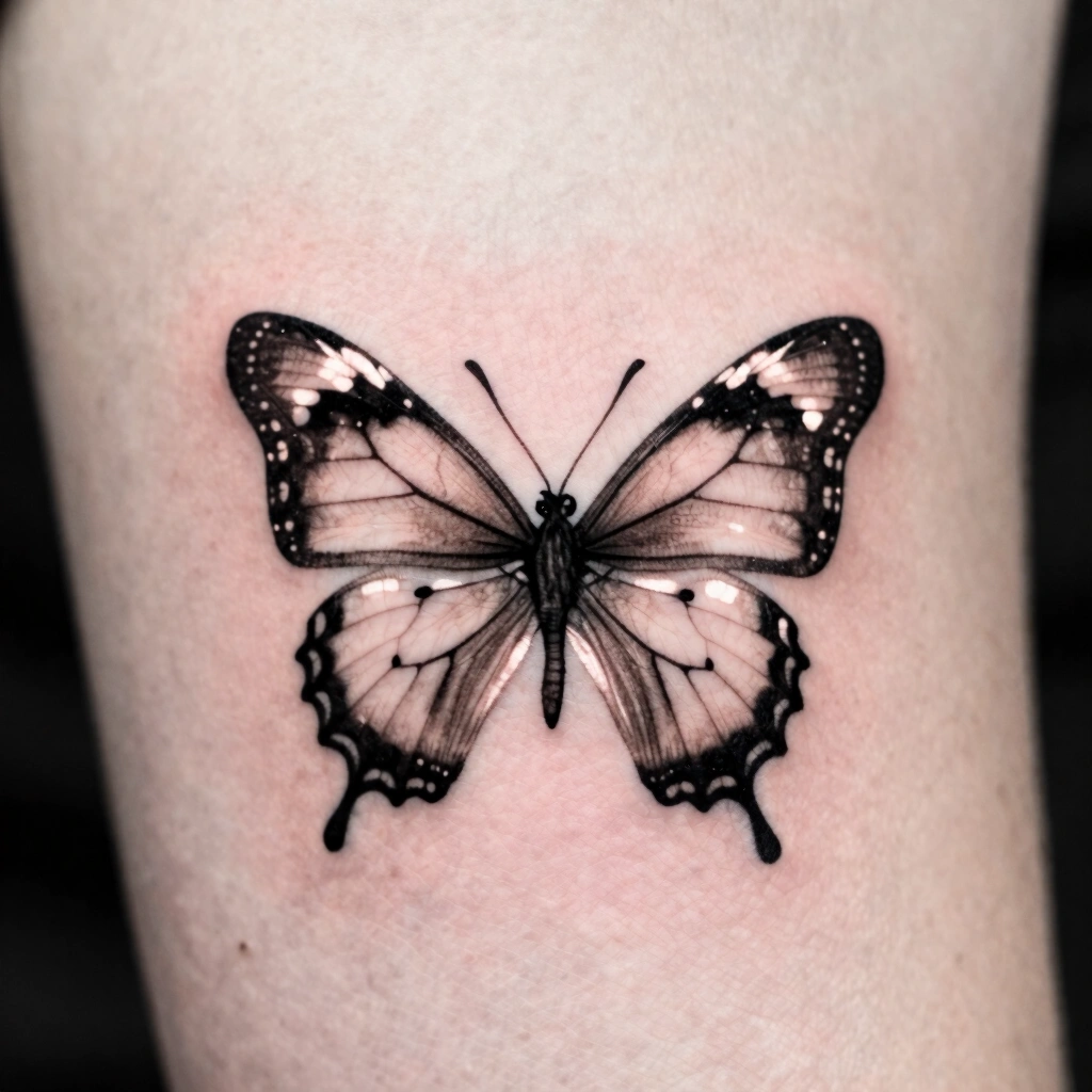 Fine-Line Single Butterfly