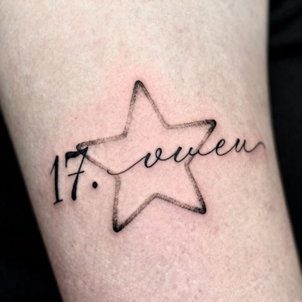 17. Star with Script or Text