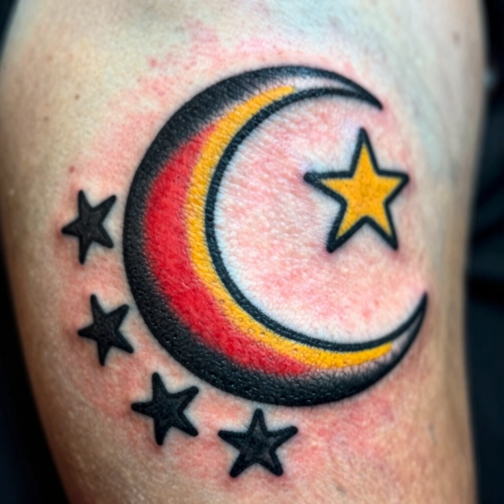 13. Traditional Bold Moon and Stars