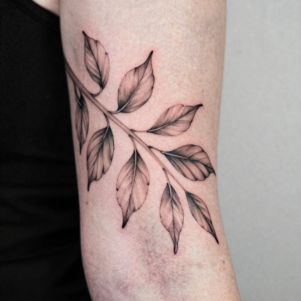 Fine-Line Botanical Half Sleeve