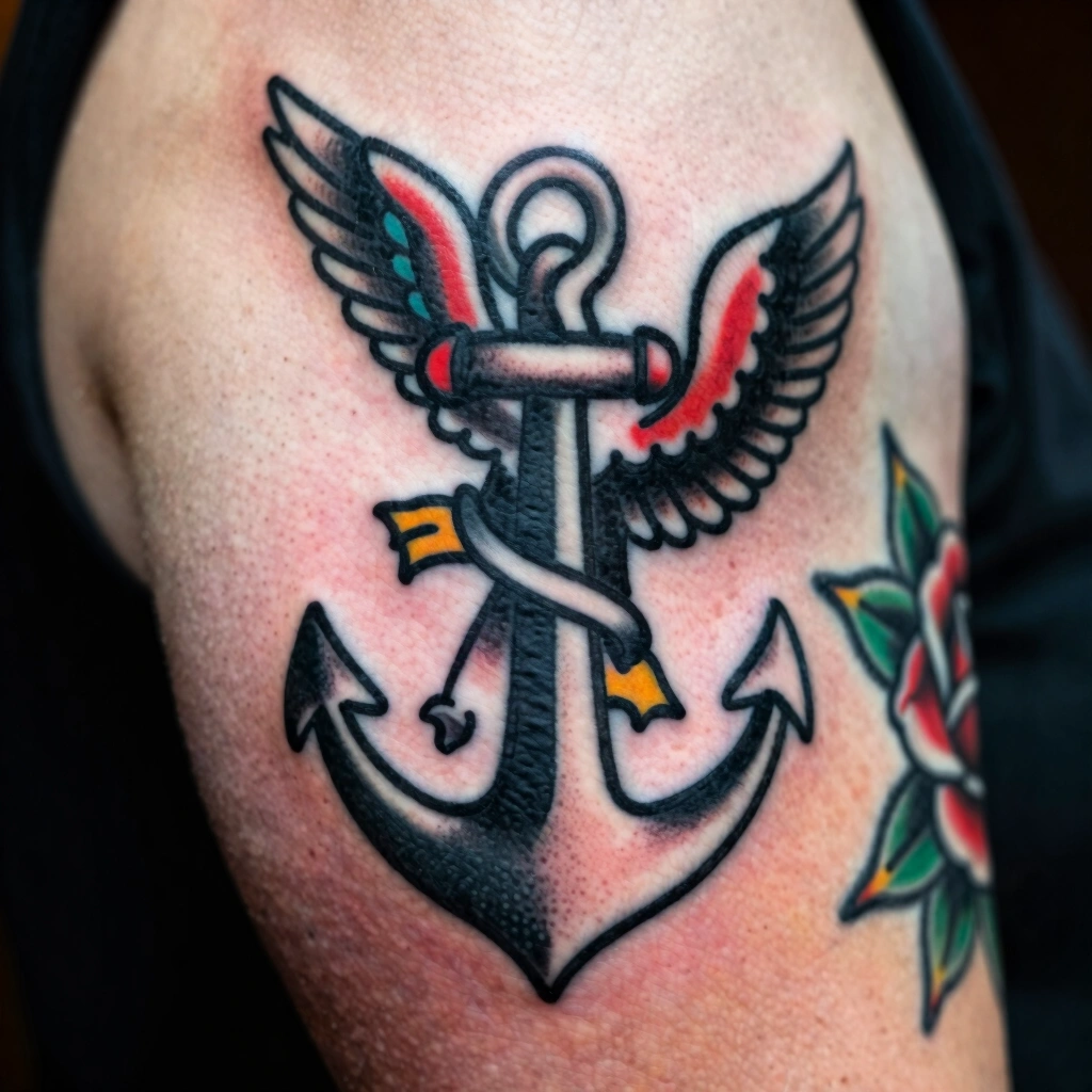 American Traditional Sailor Jerry Style Half Sleeve