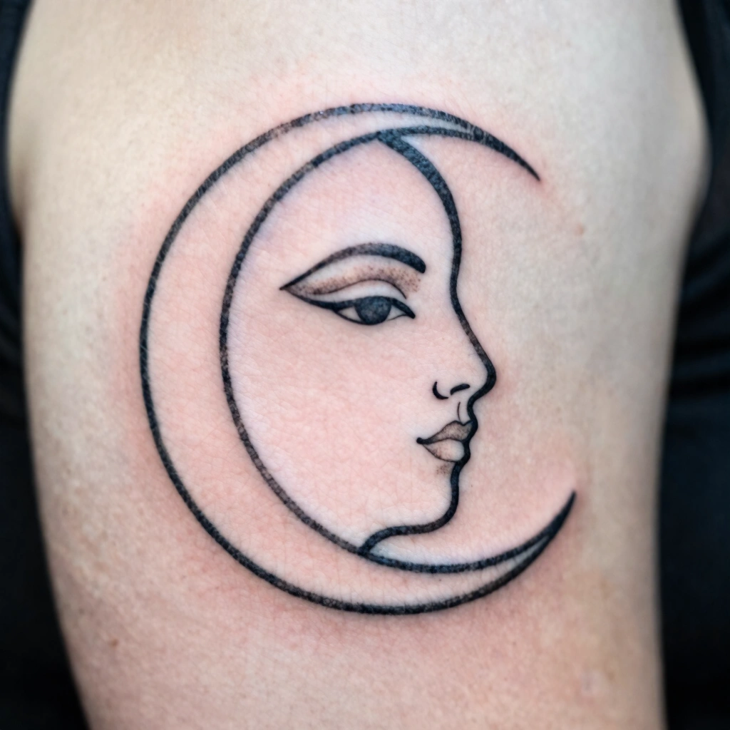 13. Linework Moon Goddess with Sun Halo