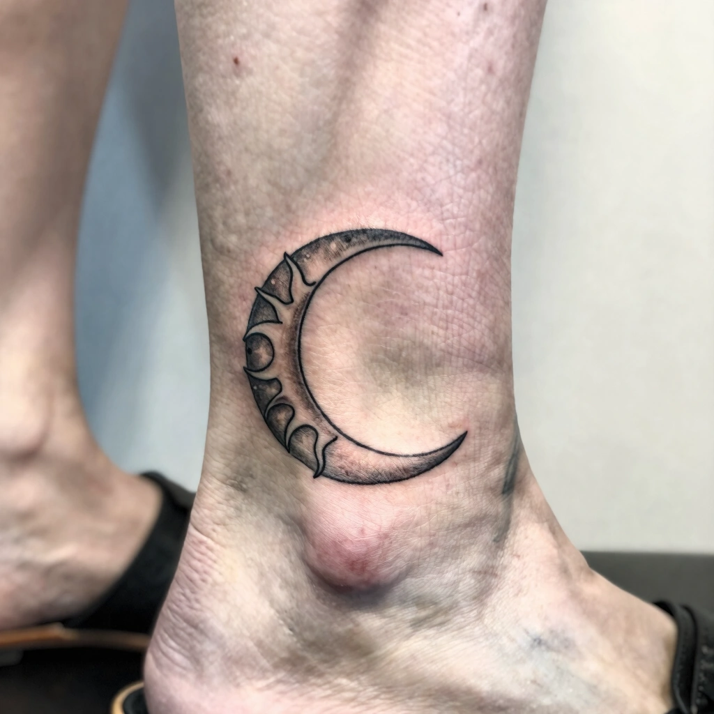 14. Sun and Moon Ankle Tattoos