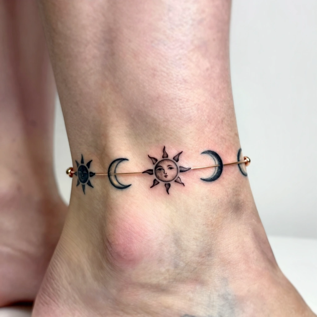 22. Sun and Moon Anklet-Style Band