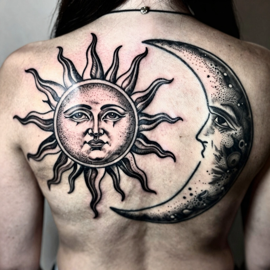 25. Oversized Sun and Moon Back Piece for Committed Best Friends