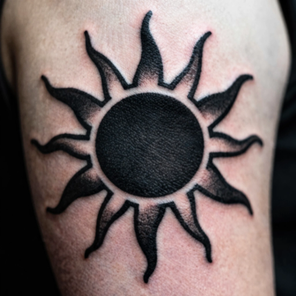 Blackwork Sun Motif