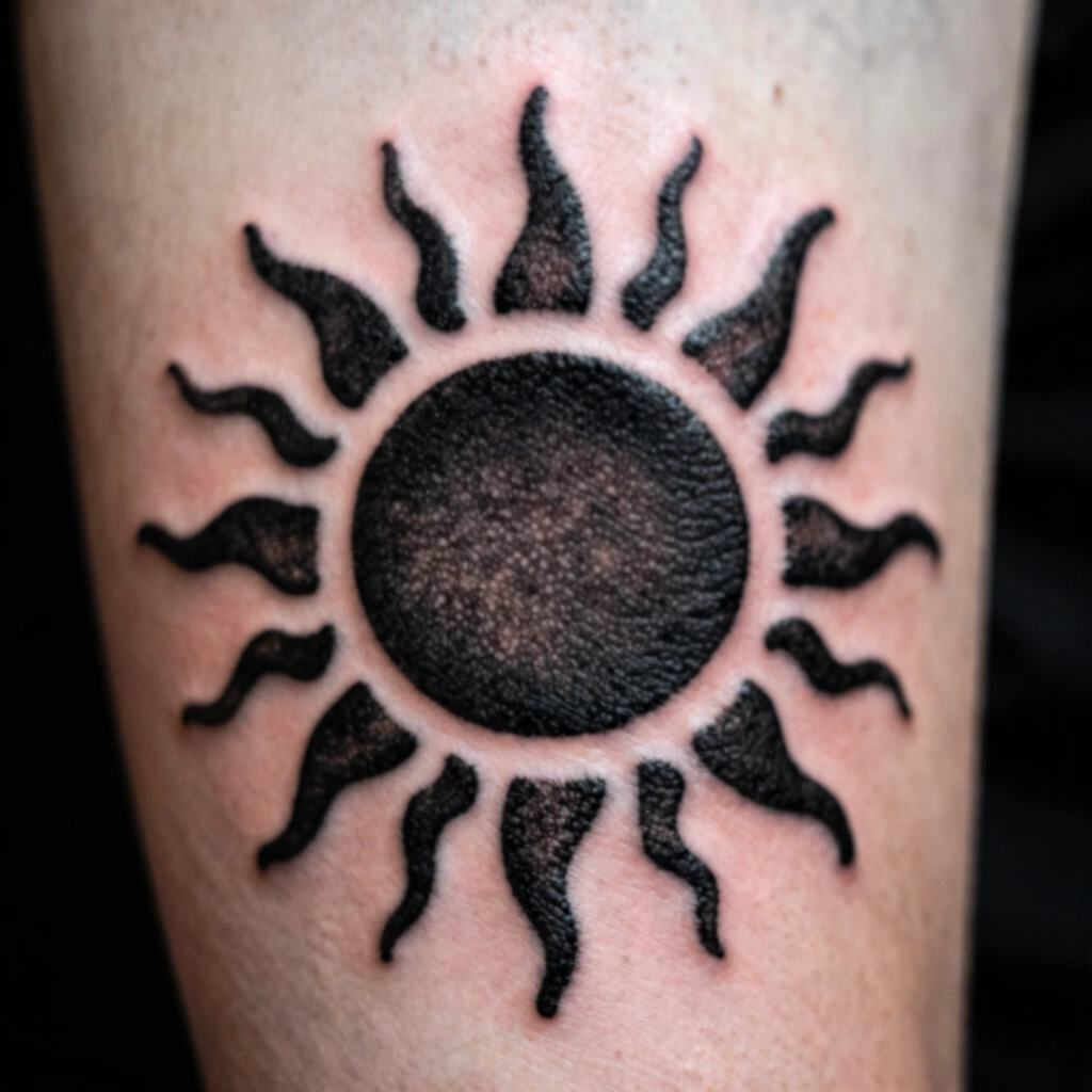 Blackwork Sun Doodle