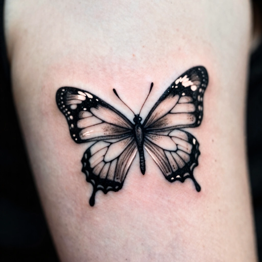 Fine-Line Butterfly Doodle