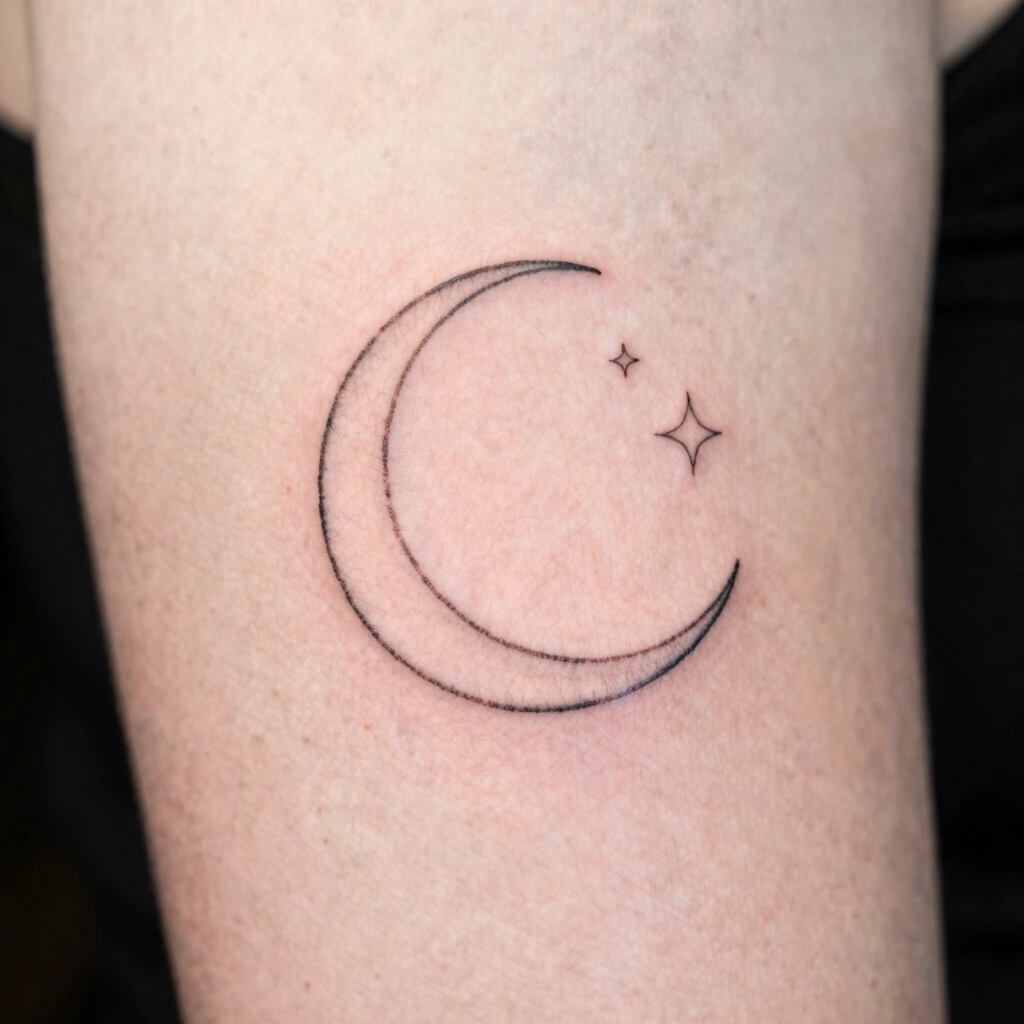 Fine-Line Crescent Moon
